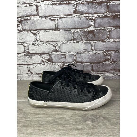 Kate Spade Saturday PF-Flyers Black Leather Low Top Sneakers Women Sz 8M US/39EU - Picture 3 of 16